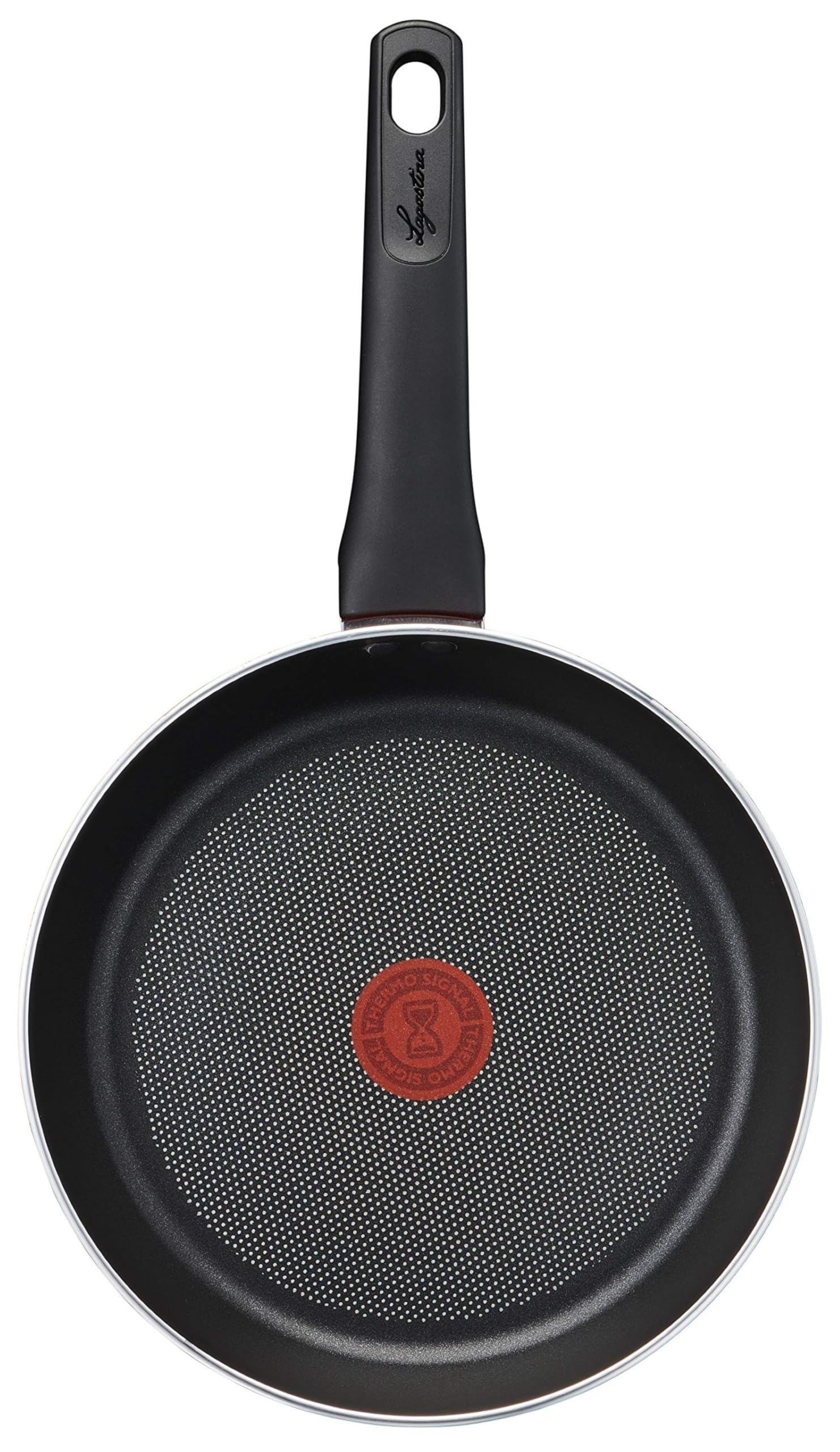 Lagostina Cucina Mediterranea Padella Ø 20 cm per Induzione, Alluminio Antiaderente, con Indicatore Cottura Thermo-Signal, Rosso