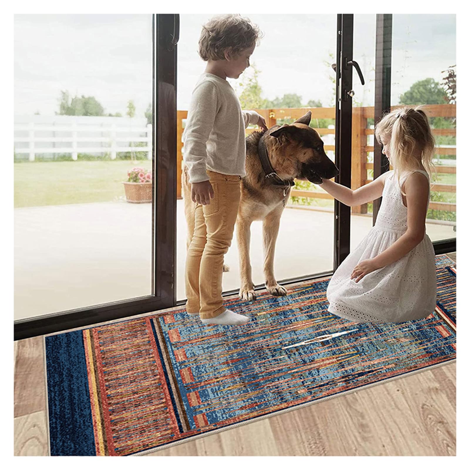 Vaukki Tapis De Couloir Vintage à Poils Longs Doux, Antidérapant Et Lavable - Tapis De Couloir