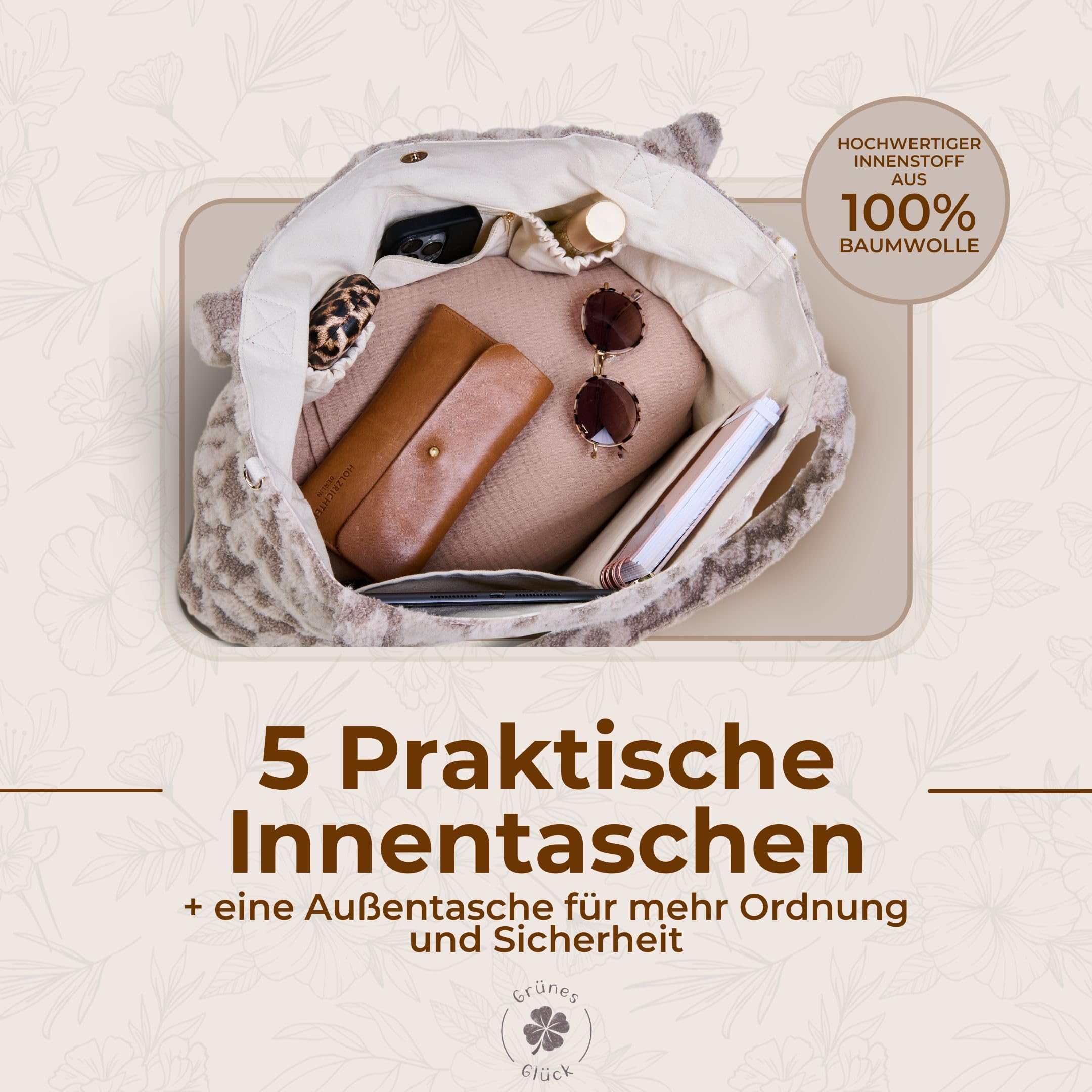 Teddy Mom Shopper, Leo Wickeltasche, Kinderwagentasche, Crossbody Bag | Premium Leo Wickeltasche mit vielen Innenfächern – als Kinderwagentasche oder Crossbody Bag flexibel einsetzbar.