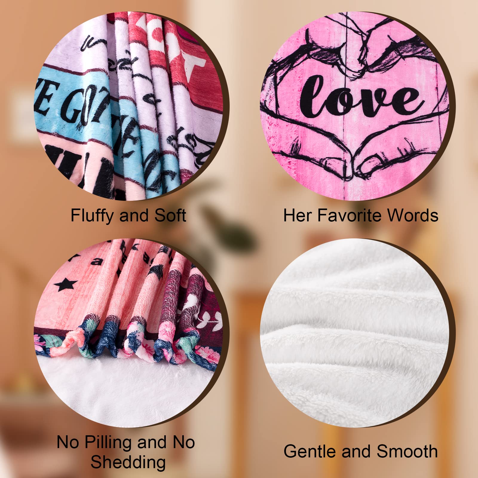 Coperta con scritta I Love You, ottima idea regalo per amanti, coppie, donne, mogli, ragazze, mamme