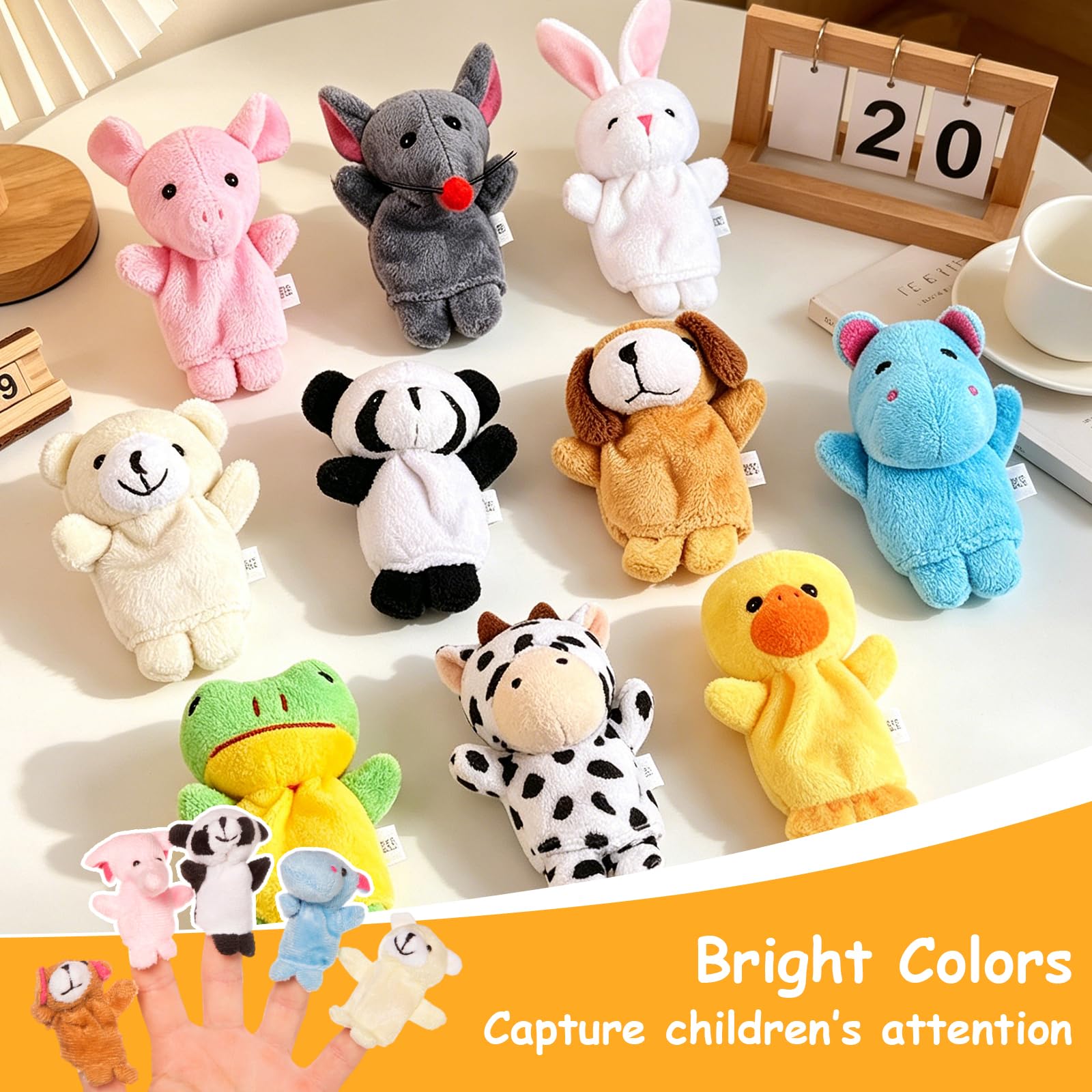 10pcs Different Cartoon Animal Finger Burattini in Morbido Velluto Dolls Toys Props