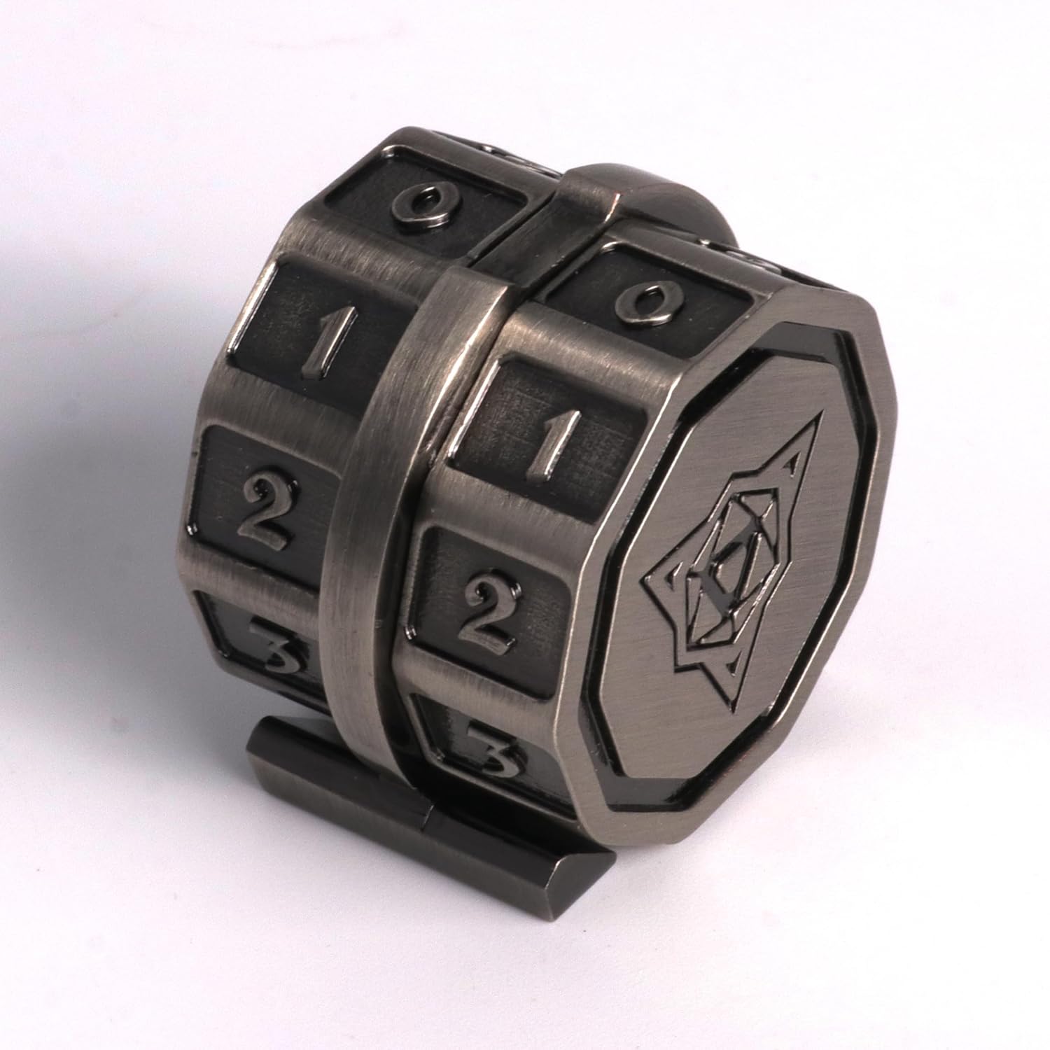 LifeLink V2 Life Counter Wheel for MTG Magic - Heavy Metal - Battleworn Silver Style by Die Hard Dice