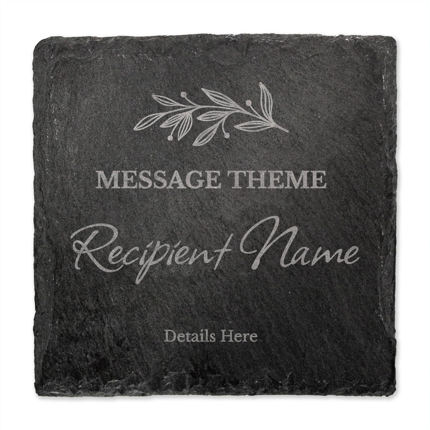 1 Personalised Customised Engraved Square Slate Drinks Coaster Gift Present 100mm X 100mm Primary Teaching Services (Natural Finish)