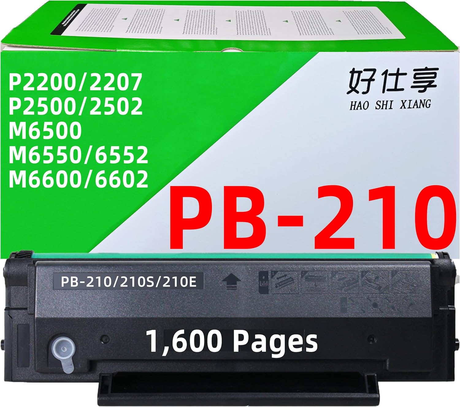 PB210 PB211 PB-210 PB-211 Black Toner Cartridge Compatible for Pantum PB-210E PB-210S PB-211E PB-211EV P2200 P2207 P2500 P2502 M6500 M6550 M6552 M6600 M6602 Printer (PB210 Toner-1600Pages)