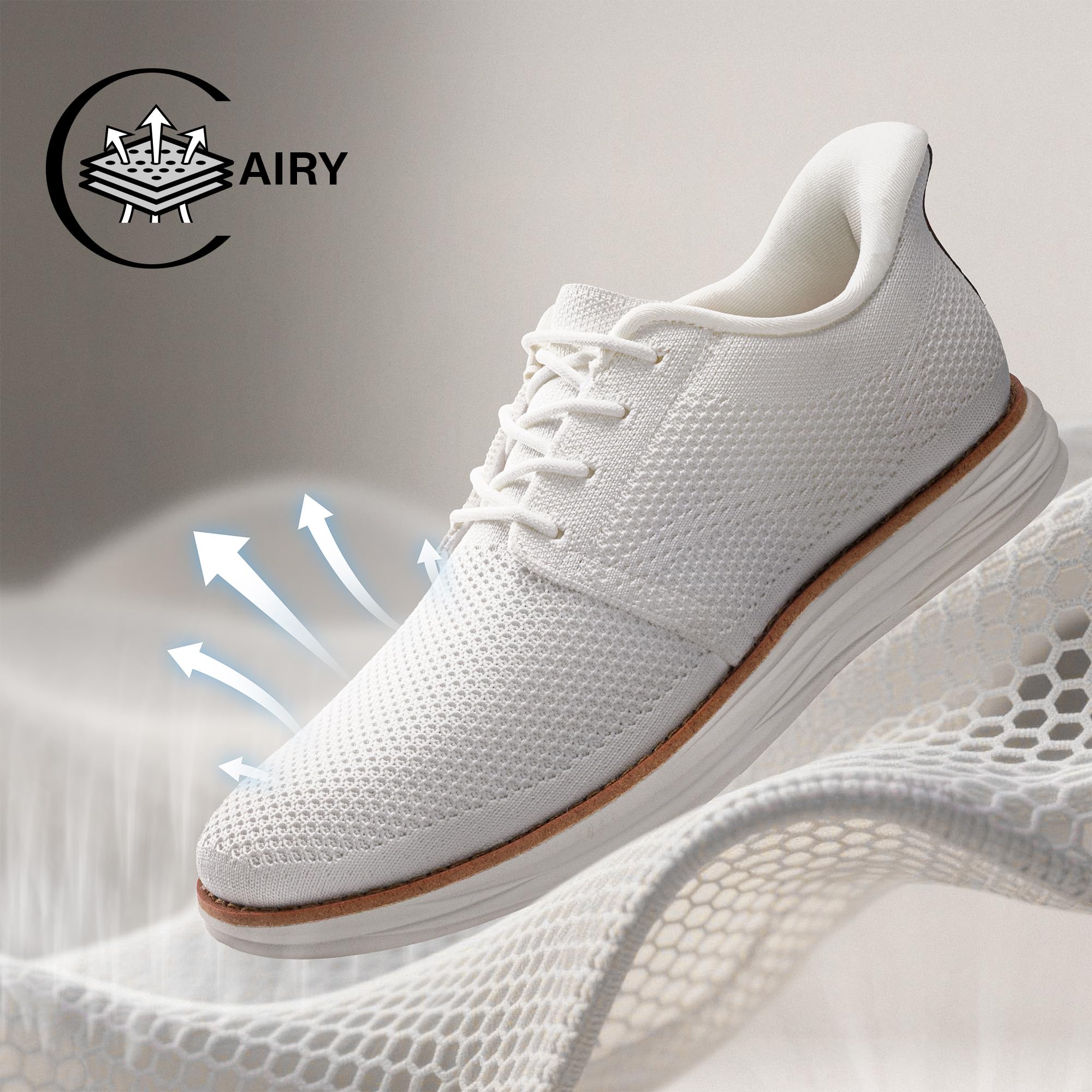 Bruno Marc Chaussures habillées décontractées à enfiler mains libres pour homme - En maille - Respirantes, légères et confortables