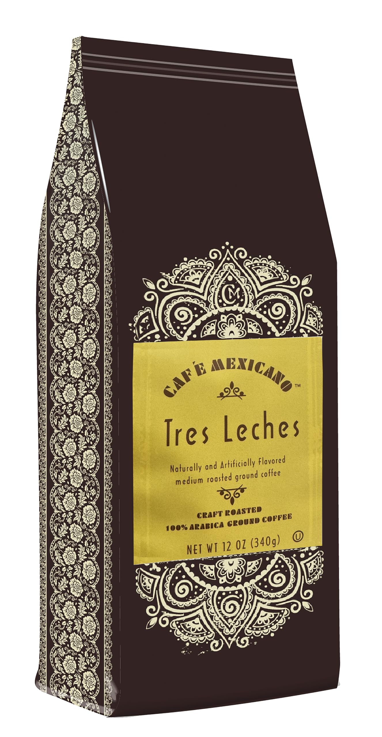 Cafe MexicanoCafÃƒ© Mexicano Coffee, Tres Leches Flavored, 100% Arabica Craft Roasted Ground Coffee - 12 Ounce