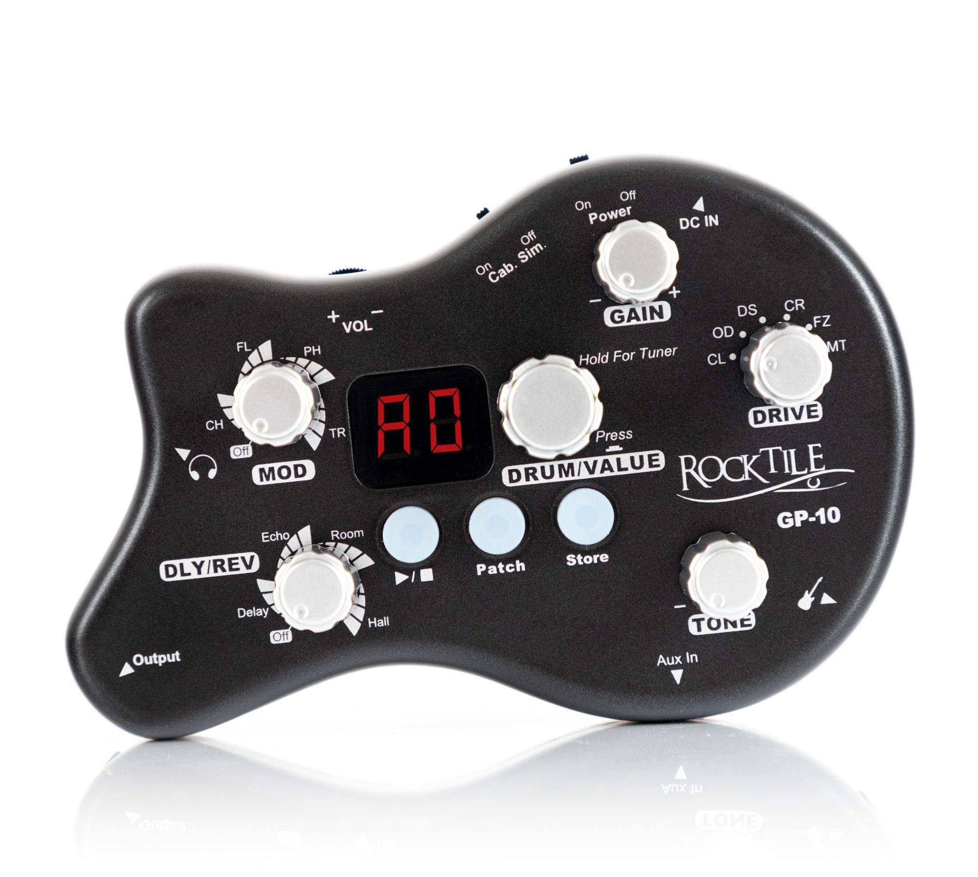 Rocktile GP-10 Amplificateur Casque & Multi-effets, Réglages Gain et Tone | Amplificateur casque portable et multi-effets, 6 modèles d’ampli haut de gamme, Simulation d’enceinte commutable, Flanger