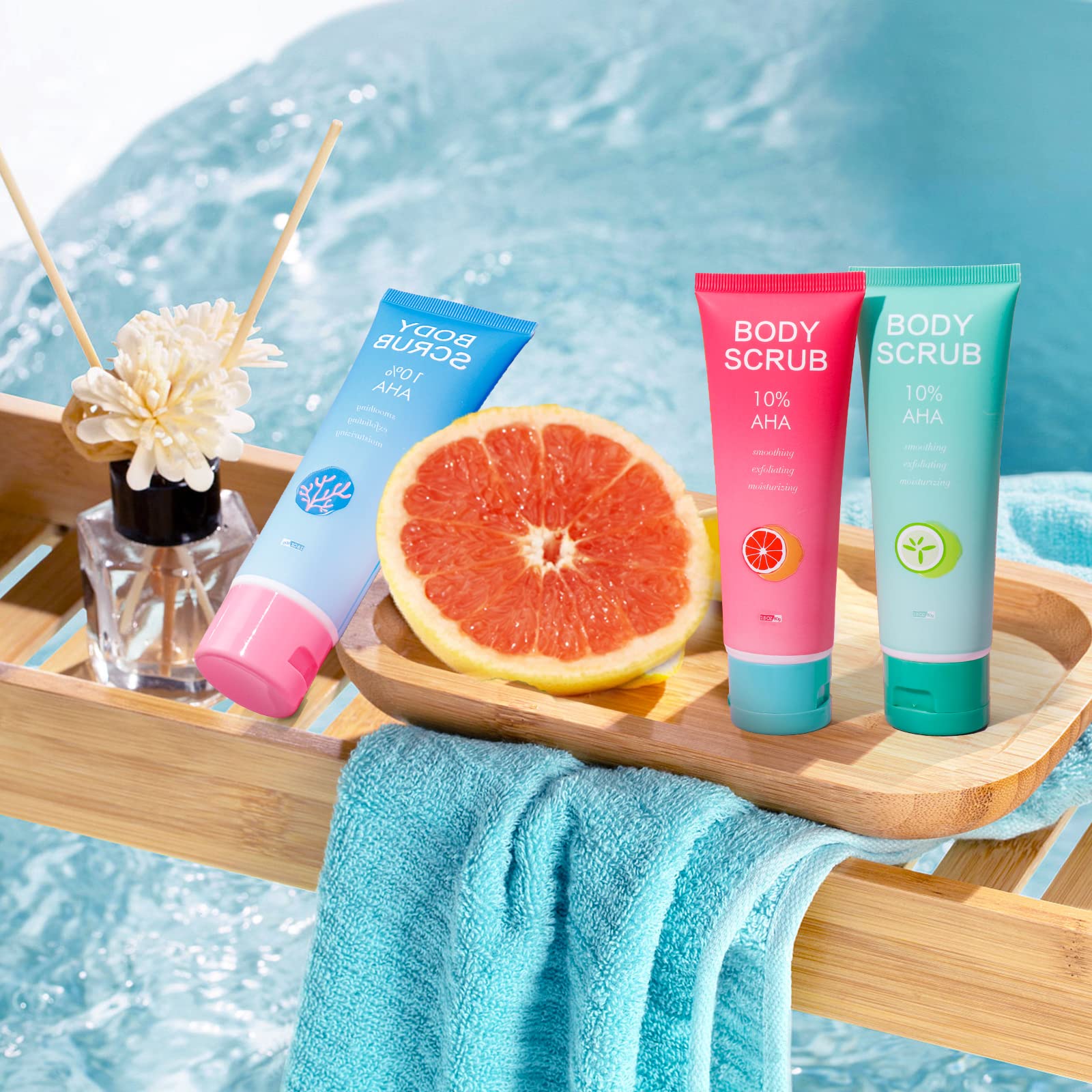 Buy 10 AHA Exfoliating Body Scrub Set with KP Bump Eraser for