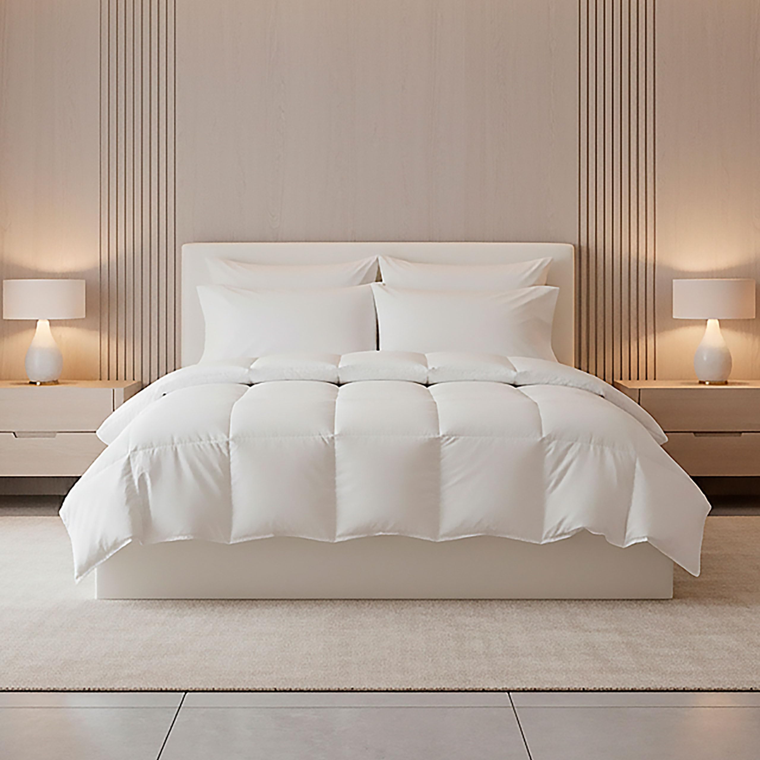 Edredón Nórdico Cama 180/200-260x240 cm - Relleno Nórdico Cama 180/200 - Edredón 4 Estaciones Acolchado Fibra Tacto Plumón de 350 gr/m² Ideal Invierno - Termorregulable y Antiácaros