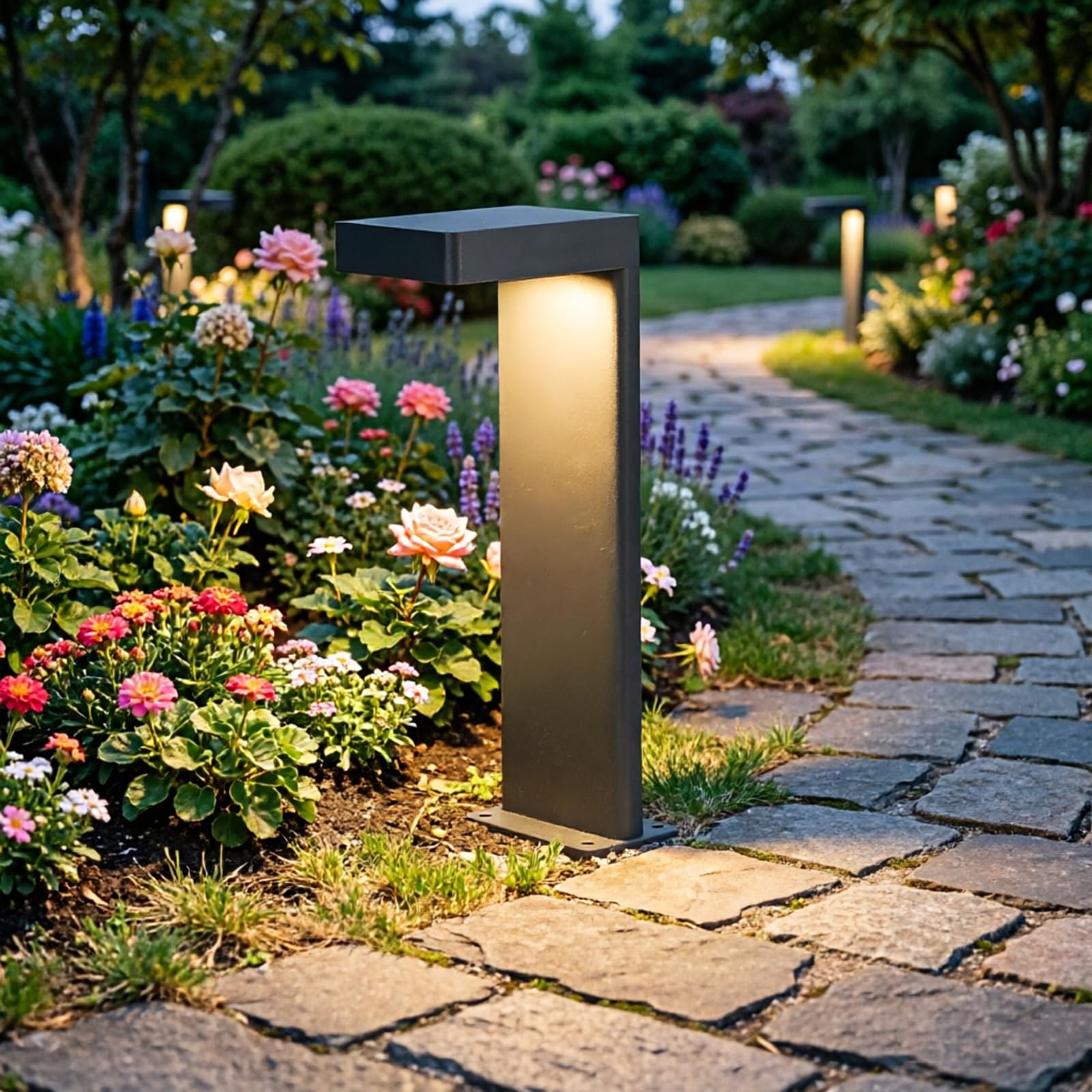 SDUYTDG Outdoor Pathway Lights Wired IP65 Waterproof Landscape Path Lighting Modern Commercial Driveway Lamp for Patio Garden Path Yard Walkway LED Bollard Lights 3000K
