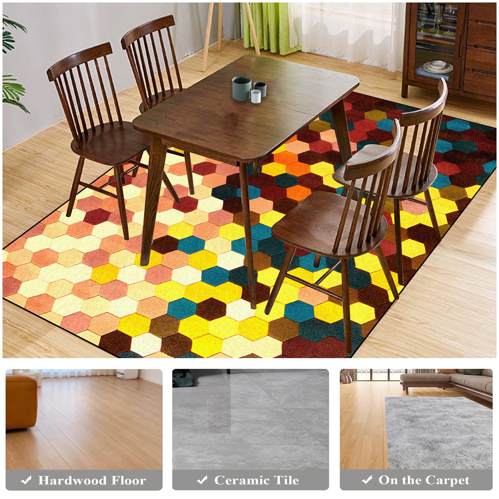 Tapis Chaise de Bureau Gaming Tapis de Sol pour Bureau Plancher de Bois