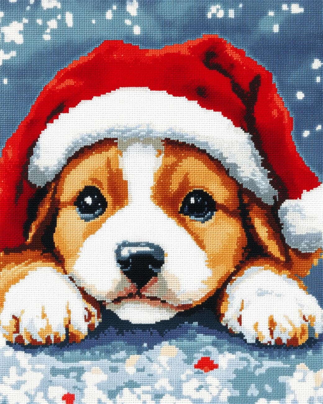 AxiangziK DIY Embroidery Kit Cartoon Dog 11CT 50x70cm