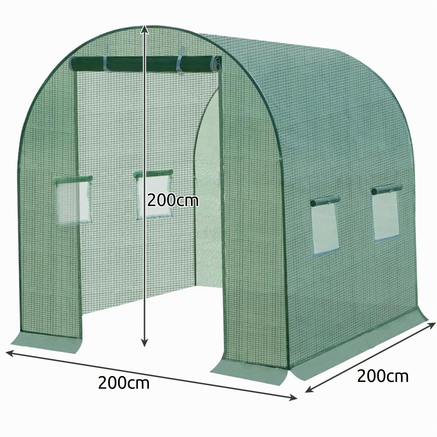 Ersatzfolie Abdeckhaube Abdeckung für Garten Folien Gewächshaus Treibhaus Tomatenhaus Mehrweg Grün 2x2x2m 10263