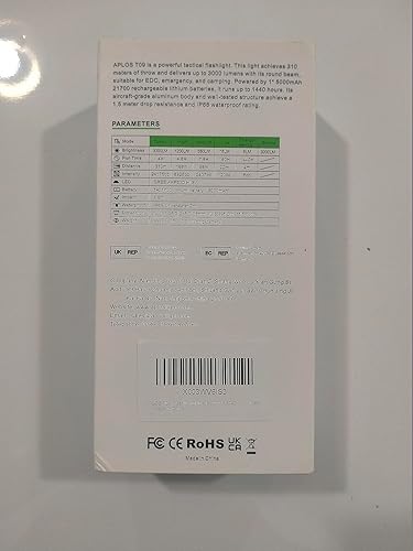 Miniatura 10 de APLOS Linterna T09 de 3000 lúmenes altos, 6 modos, linterna táctica LED súper brillante, IP68, bolsillo, luz de flash EDC para camping, emergencia,