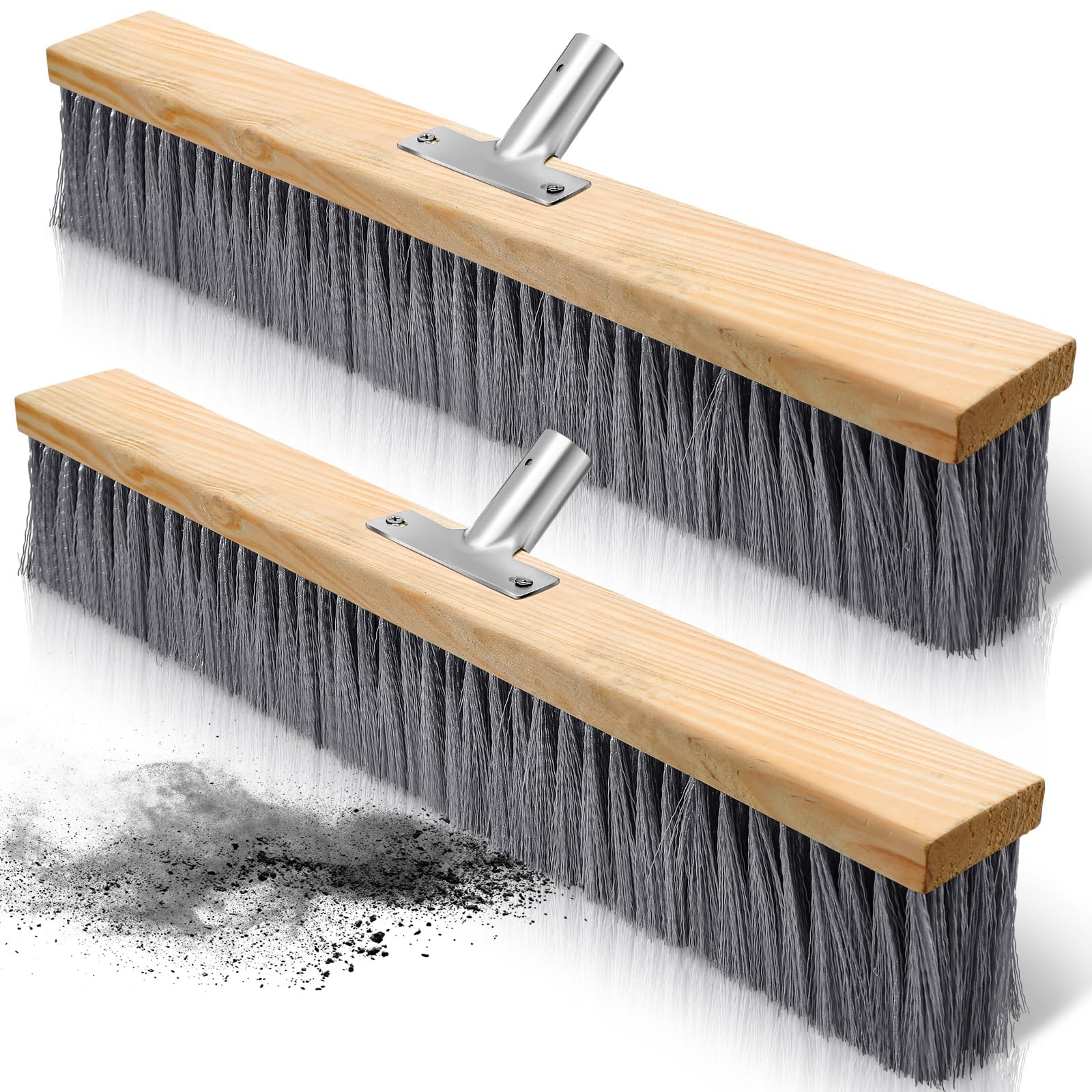 2 Pcs 24 Inches Push Broom Head Floor Sweep Fine Sweep Floor Brush Soft Bristle Sweeper Broom with Polypropylene Bristles for Hardwood Floors Sweeping Indoor