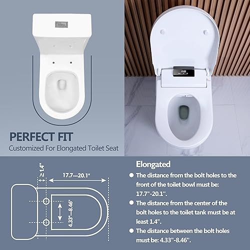 Miniatura 2 de Asiento de inodoro eléctrico con bidé, asiento de inodoro con agua caliente para bidé, bidé alargado con secadora, asiento de inodoro inteligente,