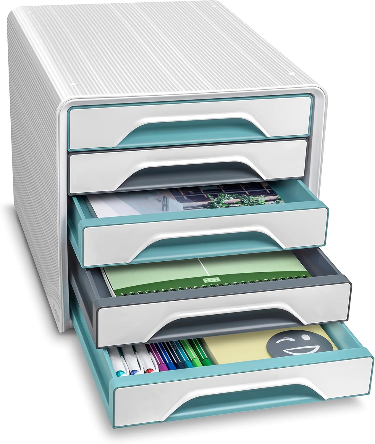 CEP 5-Drawers Desktop Module Smoove Riviera 7-111 Ri Mint/Storm Grey