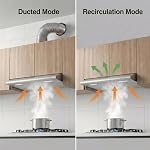 CIARRA Hotte de portée 30 inch Sous Cabinet Hotte de ventilation sans conduit pour cuisinière de cuisine avec 3 Ventilateur d'échappement de vitesse en acier inoxydable