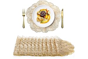 WUWEOT Gold Vinyl Placemats: Protect Your Tabletop in Style