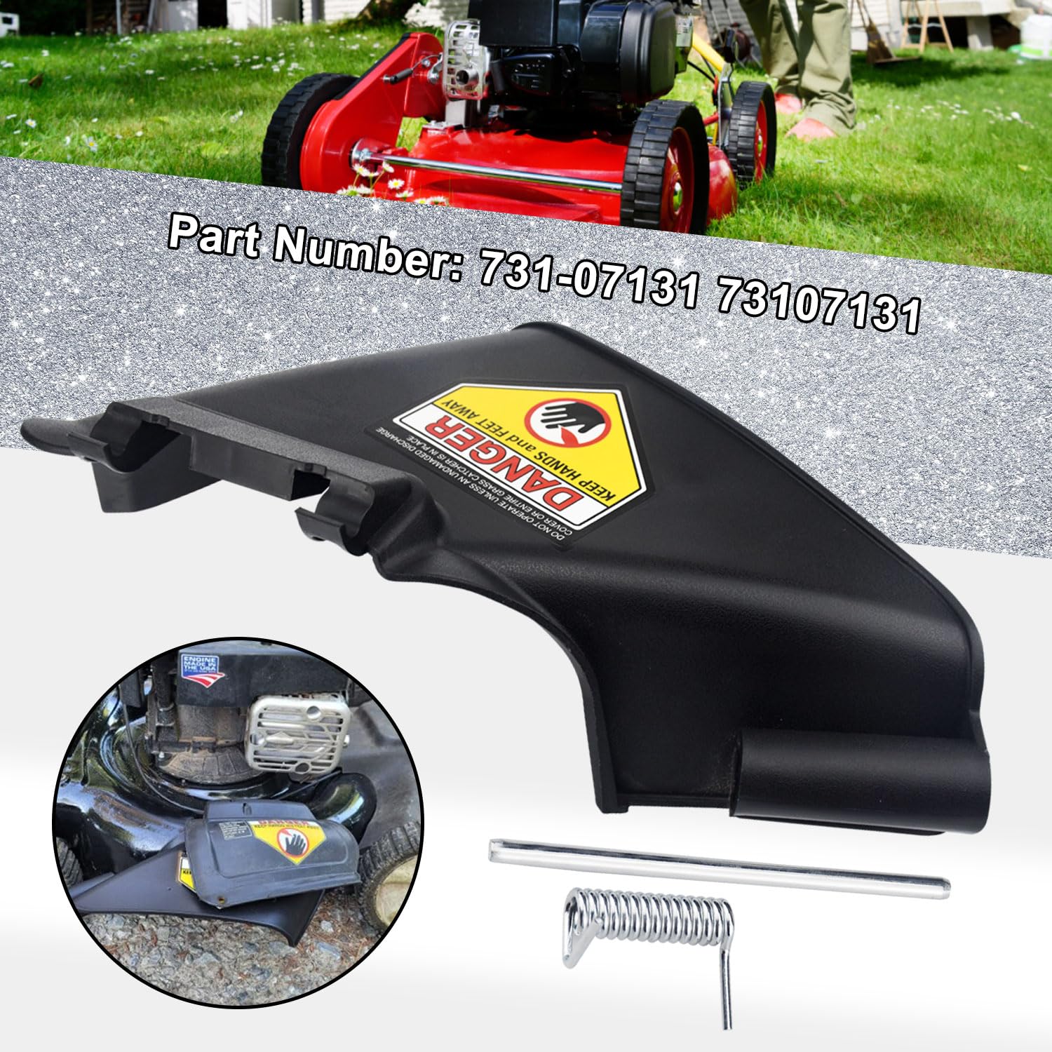 Mower Discharge Chute With Rod HASMX Lawn Mower Chute-Side Discharge ...