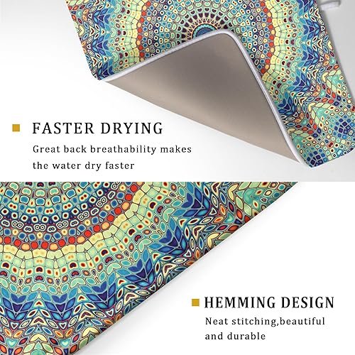 Vista 59 de Tapete de secado de platos de árbol de Navidad, muñeco de nieve, para encimera de cocina, de 16 x 18 pulgadas, tapete de secado de microfibra