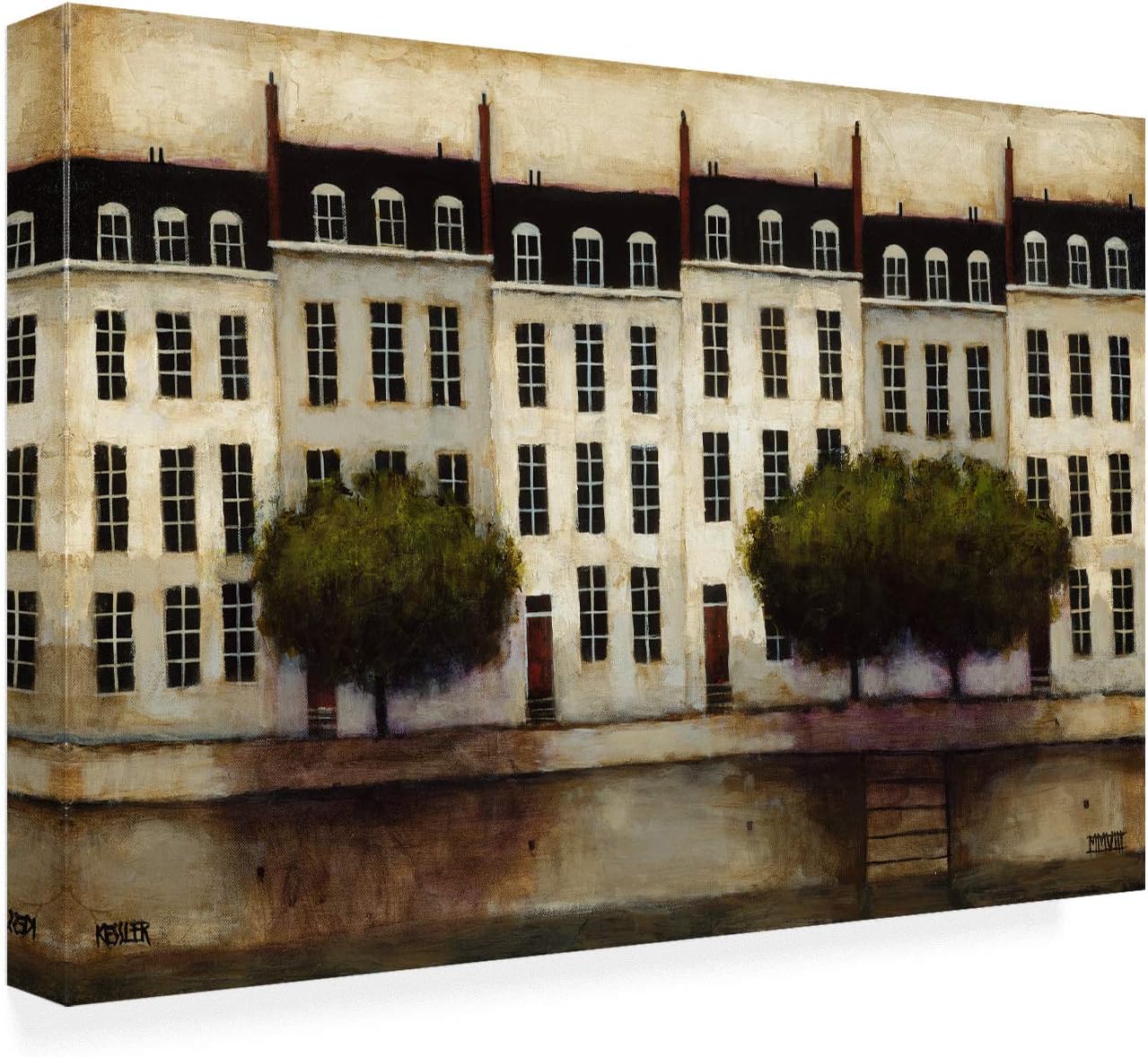 Paris on the Seine Neutral Palette Canvas Art
