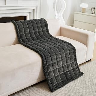 Fuzzy Couch Cover Sofa Cushion Thick Velvet Sofa Cover Couch Protector for Pets Kids Protective Pet Dog Mat Bed Couch Cushion (Dark Grey,28''x59'')