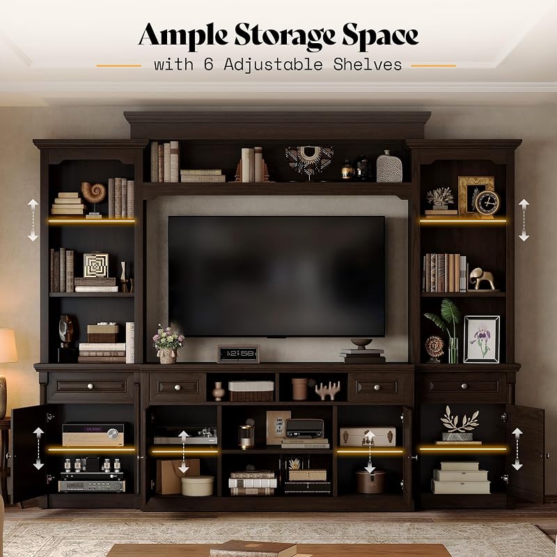 AMERLIFE 102.8" Farmhouse Entertainment Center with Storage image 4