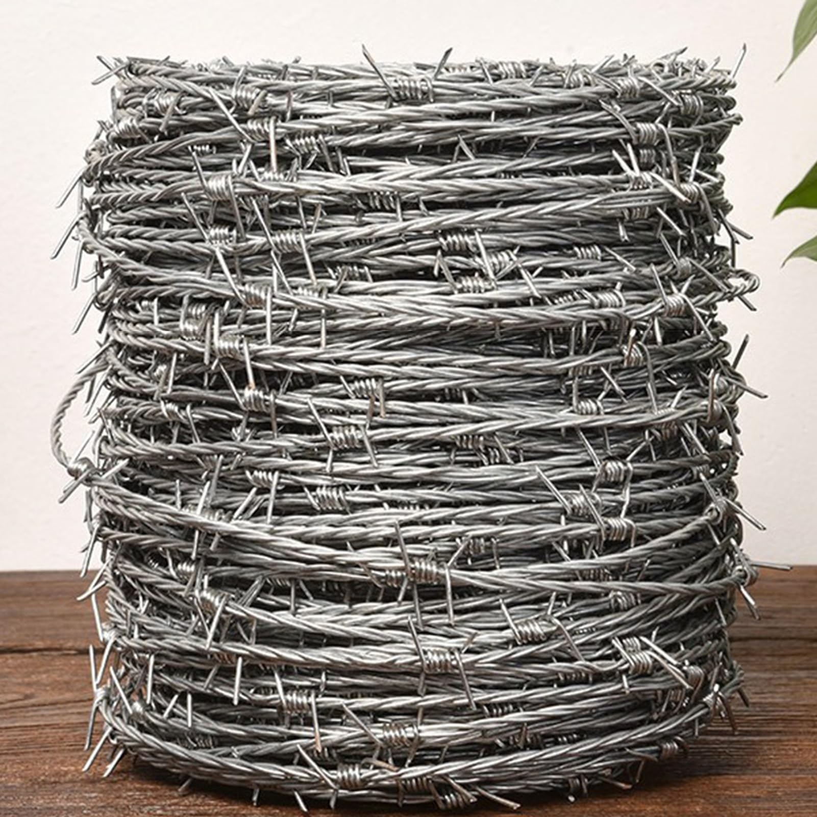 IBOWZ Alambre Espino Galvanizado Alambre de púas, bobinas de Alambre de púas antiescalada, Rollo de Alambre de jardín al Aire Libre para Valla, Bate de béisbol, artesanías residenciales