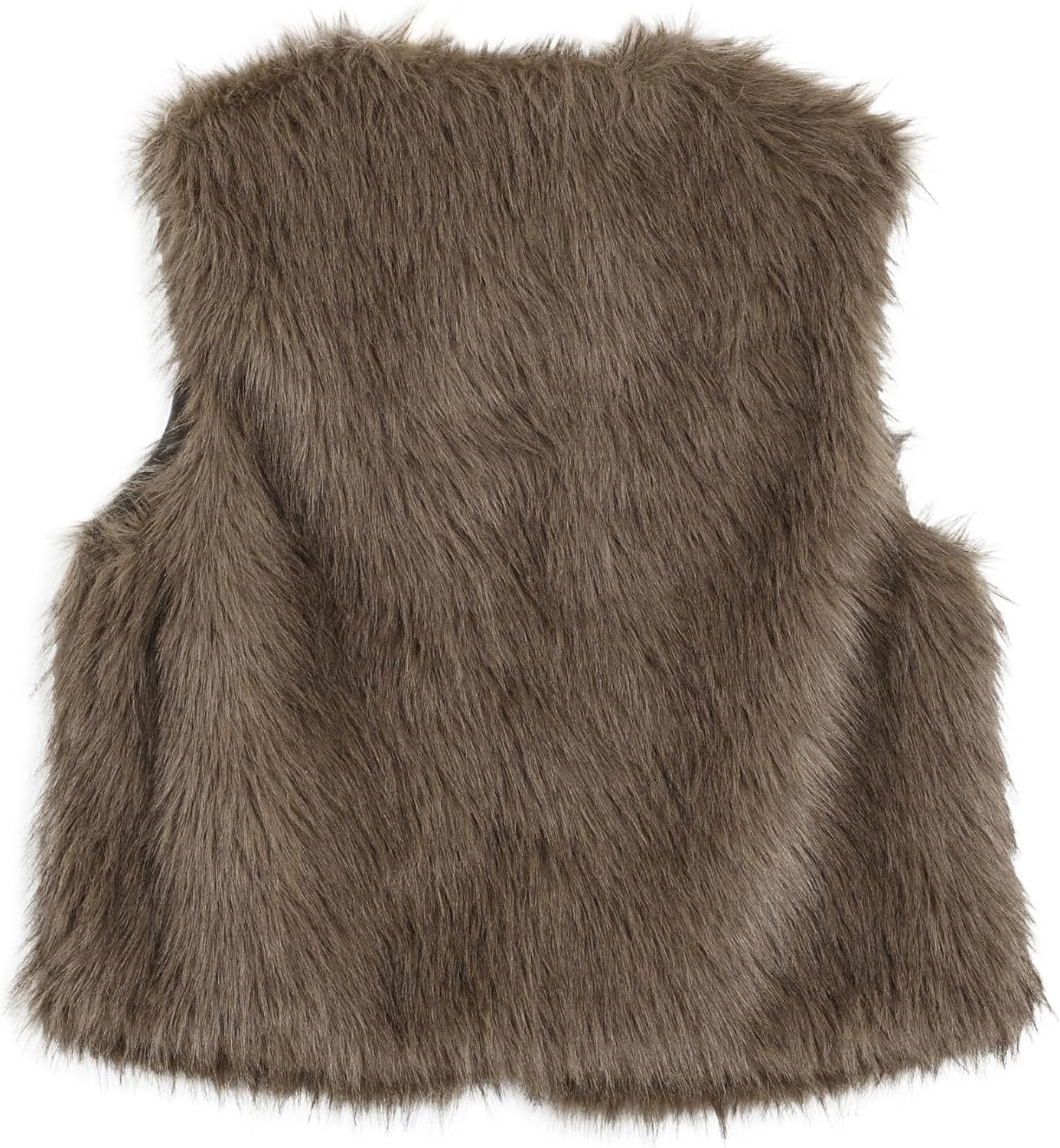 Amazhiyu Women's Faux Fur Crop Open Front Vest Coats Sleeveless Jackets Winter - Image 3