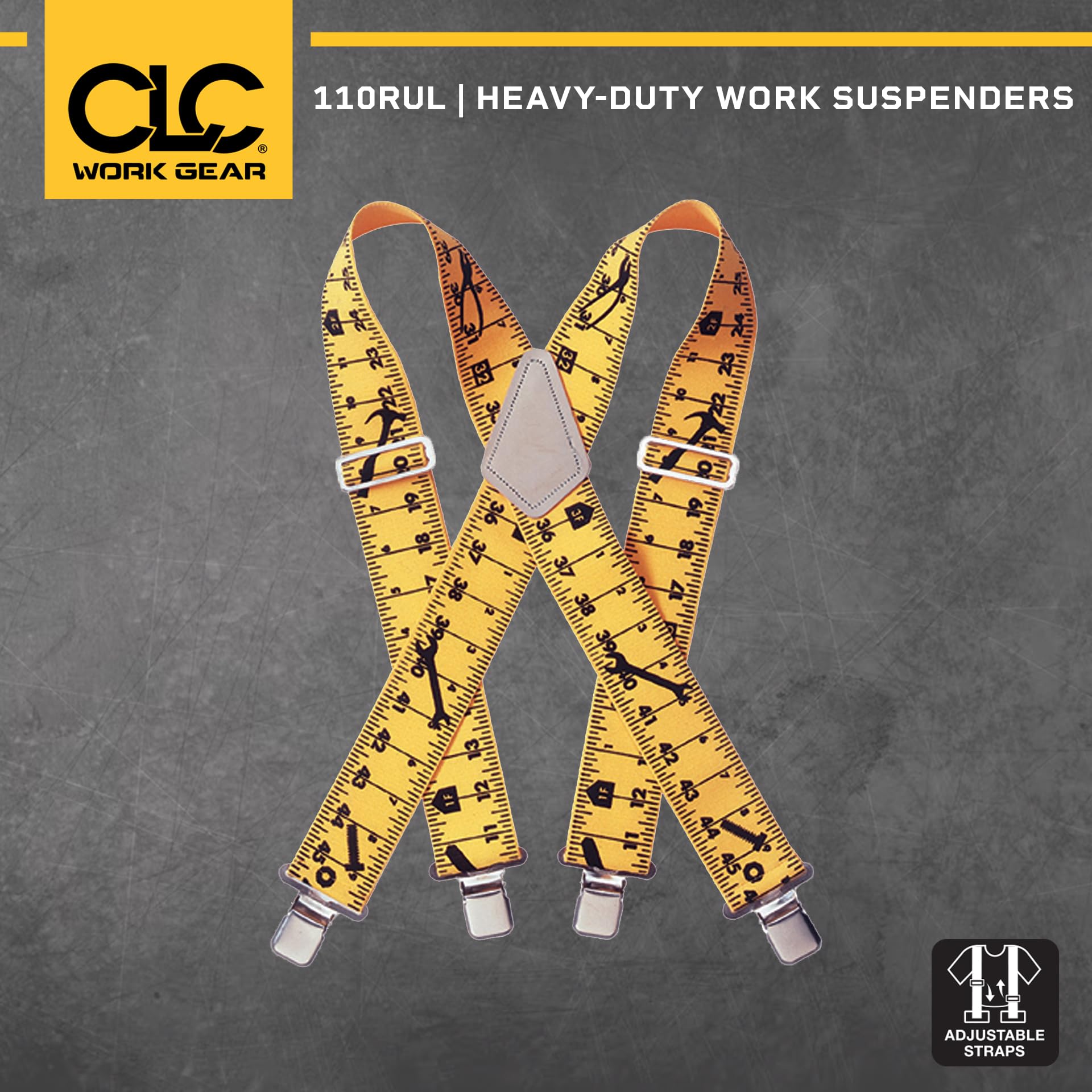 Custom Leathercraft110RUL Heavy Duty Tape Elastic Work Suspenders
