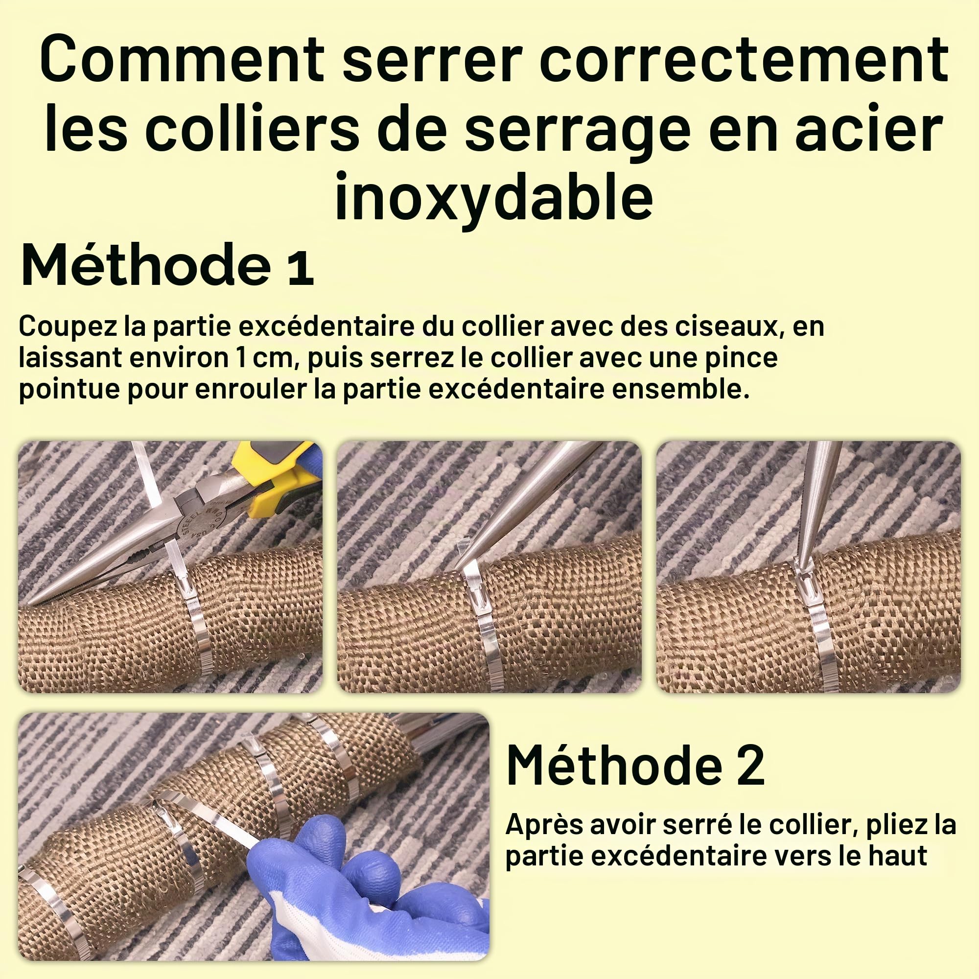 1000 Pièces Collier de Serrage Inox, Collier Serrage Inox, Foneso 200 * 4,6mm Attache Câblées Acier Inoxydable, Pour Fixation des Bande Thermique Echappement et des Articles Suspendus