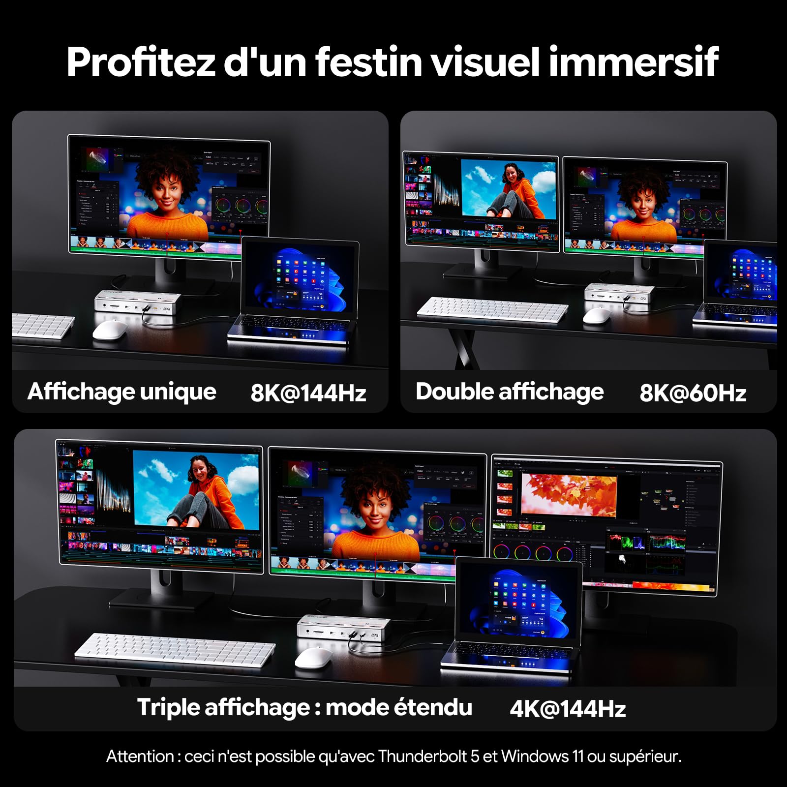 Station d’Accueil TB5 WAVLINK 13-en-1, Emplacement SSD NVMe M.2
