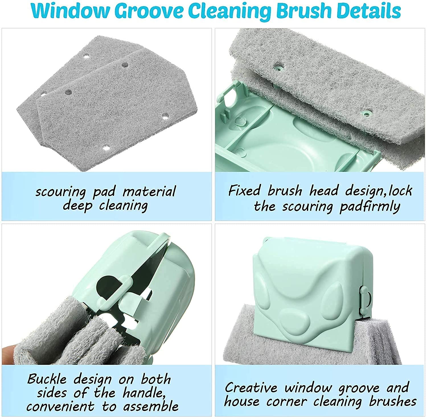 KARTUNBOX Window Groove Frame Cleaning Brush Door Track Cleaning Brushes Dust Cleaner Tool for All Corners Edges and Gaps (Multicolour) 1