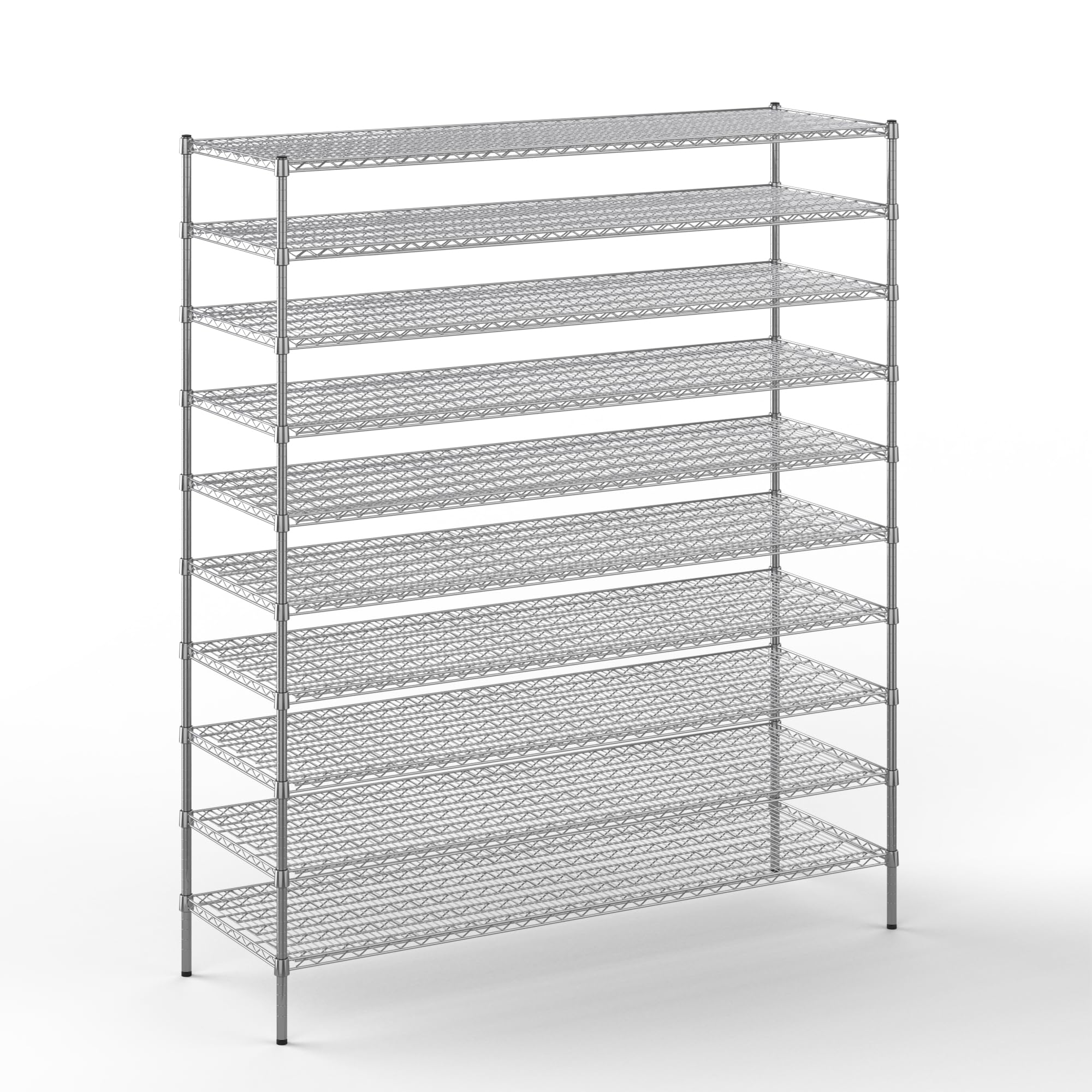 24" Deep x 72" Wide x 86" Height Wire Shelving Kit | 10-Tier | NSF Commercial Storage Rack Unit