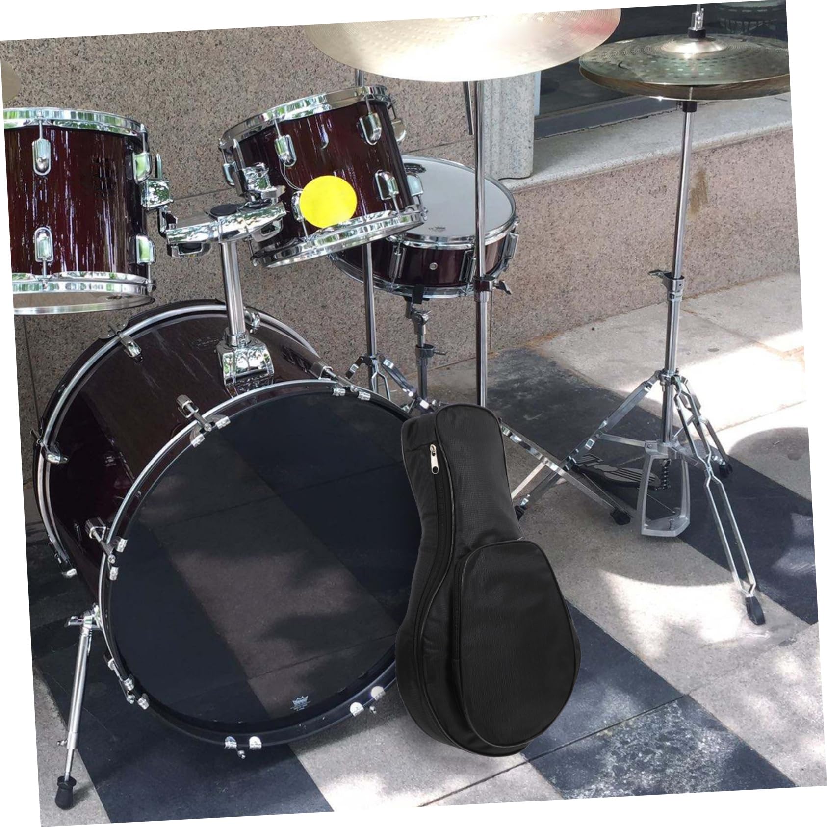 FAVOMOTO 8/10 Inches Dumb Drum Storage Bag Drum Case Bag Padded Shoulder Straps Oxford Fabric Black Drum Accessory