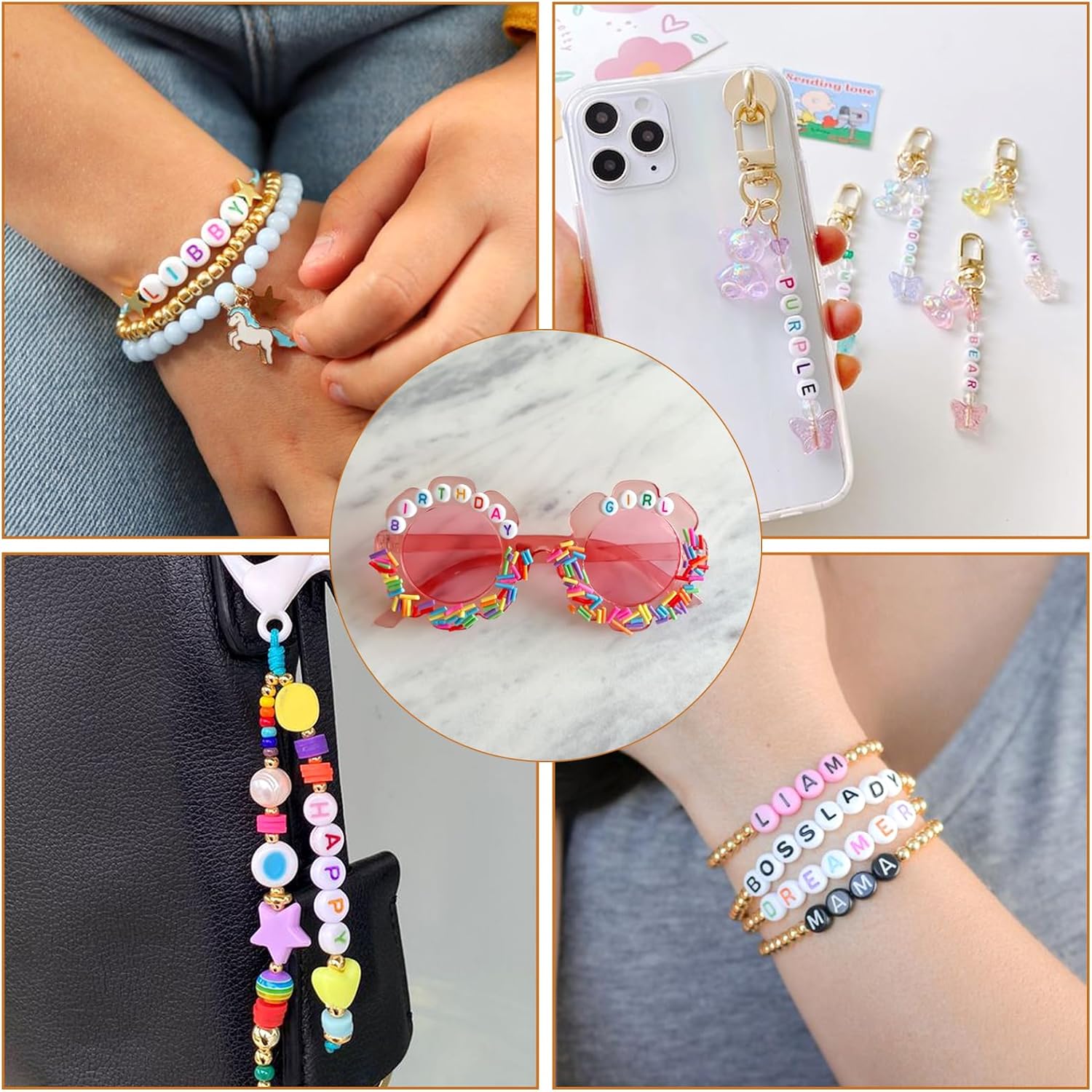 White 7mm Letter Beads Cheriswelry 1776pcs Colorful Acrylic A-Z Letter Alphabet Beads Friendship Bracelet Beads Flat Round Disc Coin Plastic Pony Beads for DIY Bracelet Necklace Jewelry Making