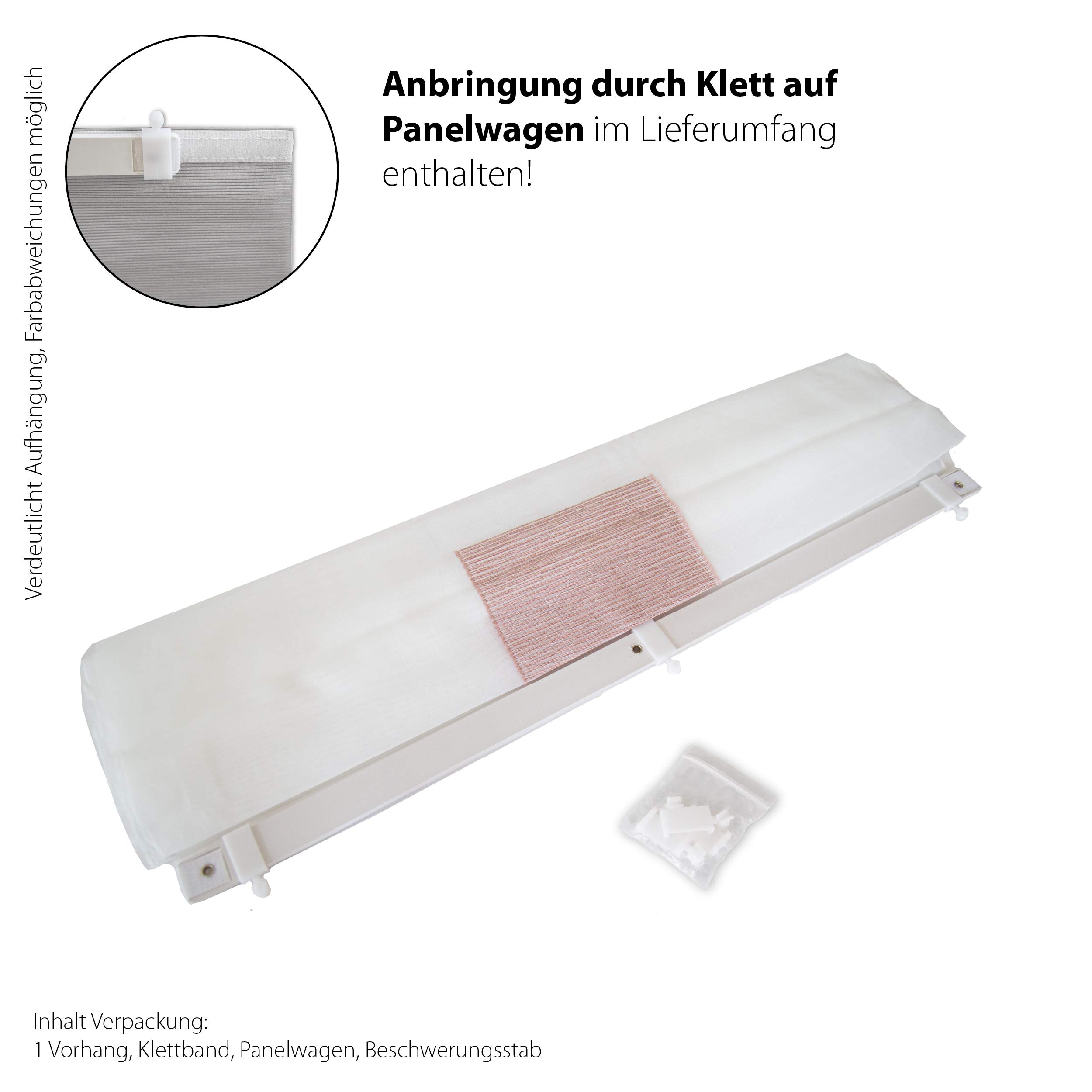 Homing Semi-Transparent Panel Curtain Sliding Curtain White/Pink (1 Piece) 245 x 60 cm (H x W) 100% Polyester Rose 60 cm x 245 cm 5915-03 - Image 3
