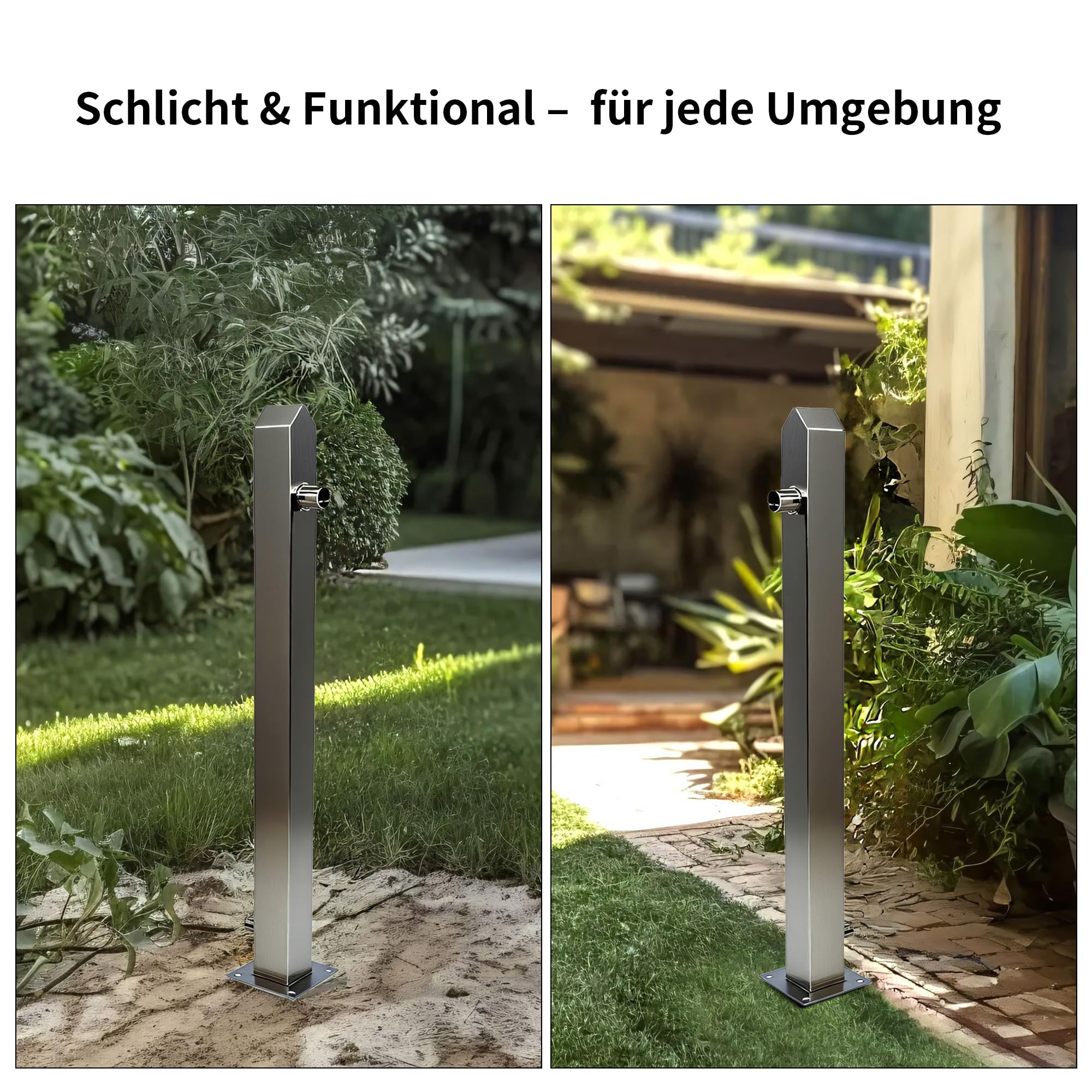 Köhko 45021 słup wody, 850/650 mm, kran ze stali nierdzewnej, kran ogrodowy