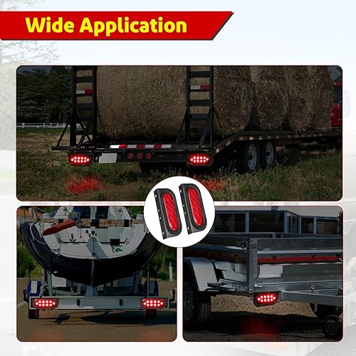 Miniatura 7 de LIMICAR Luces ovaladas para remolque, soporte de luz de remolque, luz trasera de remolque de 6 pulgadas con ojales de montaje empotrado, soportes de