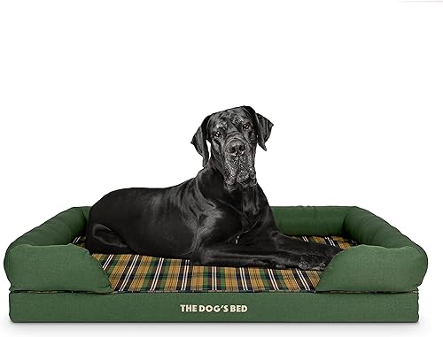 Miniatura 31 de La cama para perros, piel gris grande, espuma viscoelástica, alivio del dolor: artritis, displasia de cadera y codo, poscirugía, cojera, apoyo,