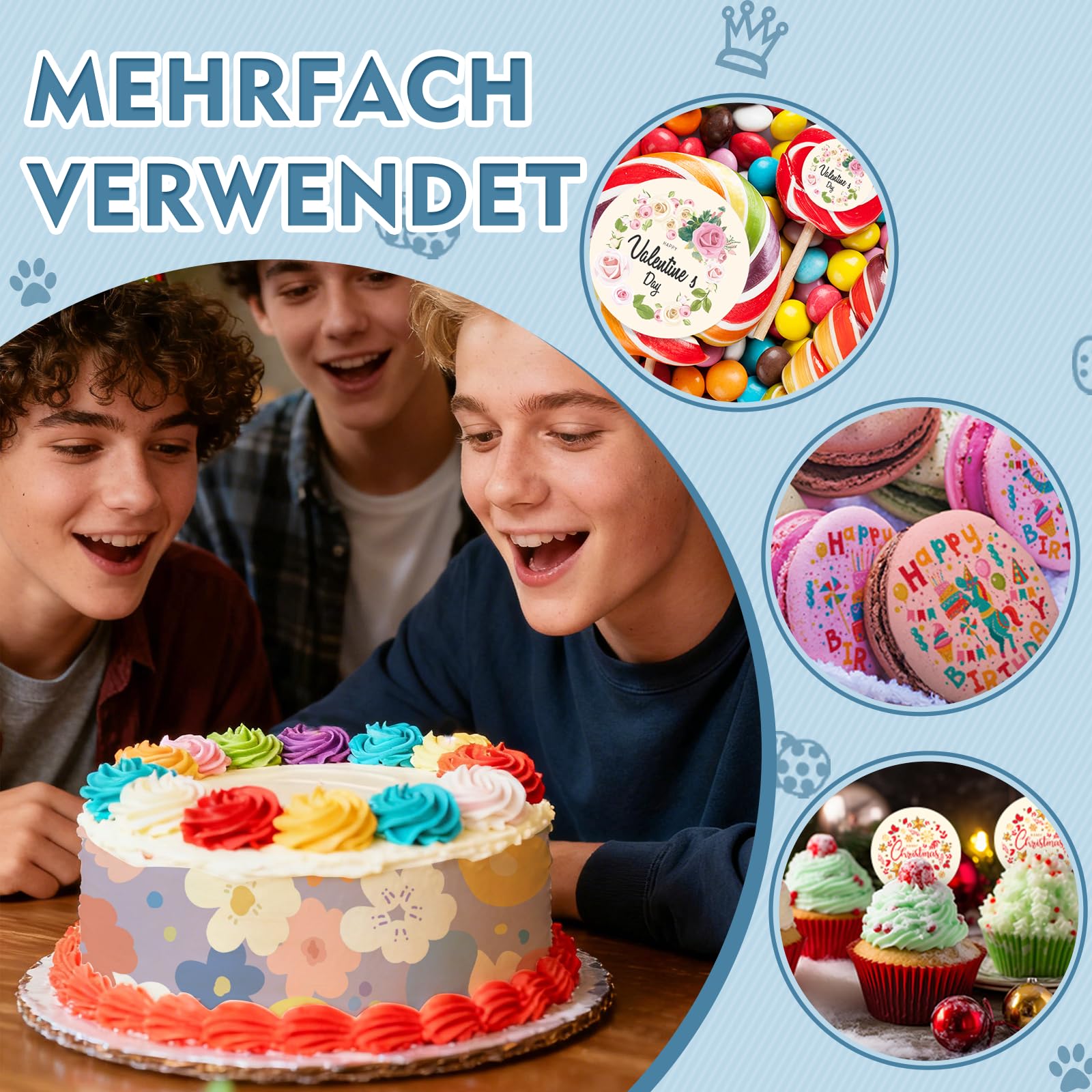 Essbares Papier, 25 Stück, Zuckergussblätter, A4-Größe, 29,7 x 21,1 cm, Zuckergussblätter, essbares Bildpapier für Kuchendekorationen, Kekse, Zuckerblätter für Kuchendrucker