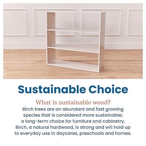 Miniatura 20 de ECR4Kids Streamline Armario de almacenamiento de 3 estantes, 36 pulgadas de alto, pantalla de doble cara, gris lavado Natural,Blanco Cal,Gris (Grey