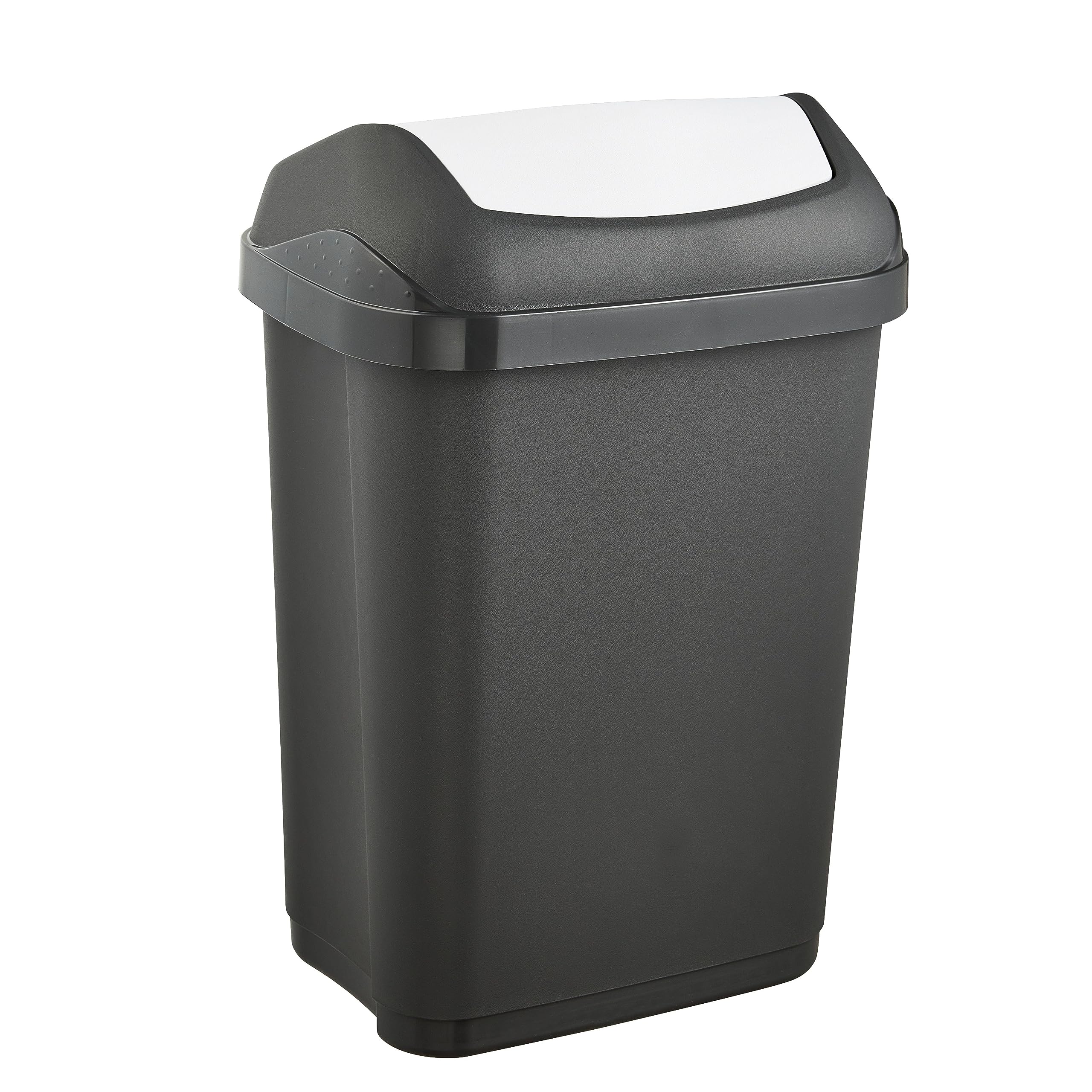 keeeper Pattumiera con Coperchio Basculante, 10 L, Swantje, Grigio Grafite