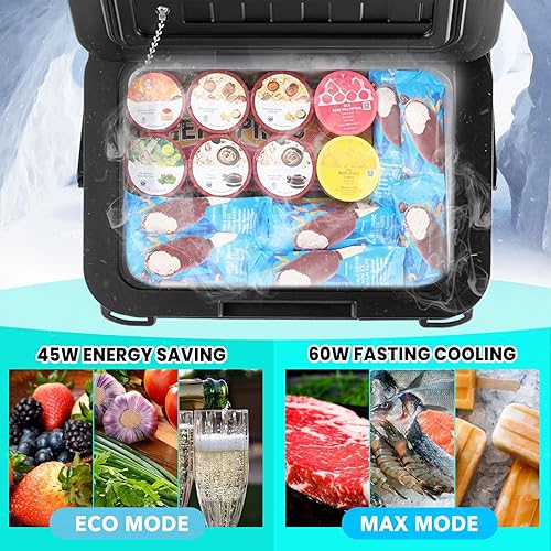 Miniatura 3 de Refrigerador de coche de 12 voltios 11 cuartos de galón -4-68, enfriador de compresor 12V24V DC y 110-240V CA, mini refrigerador compacto para