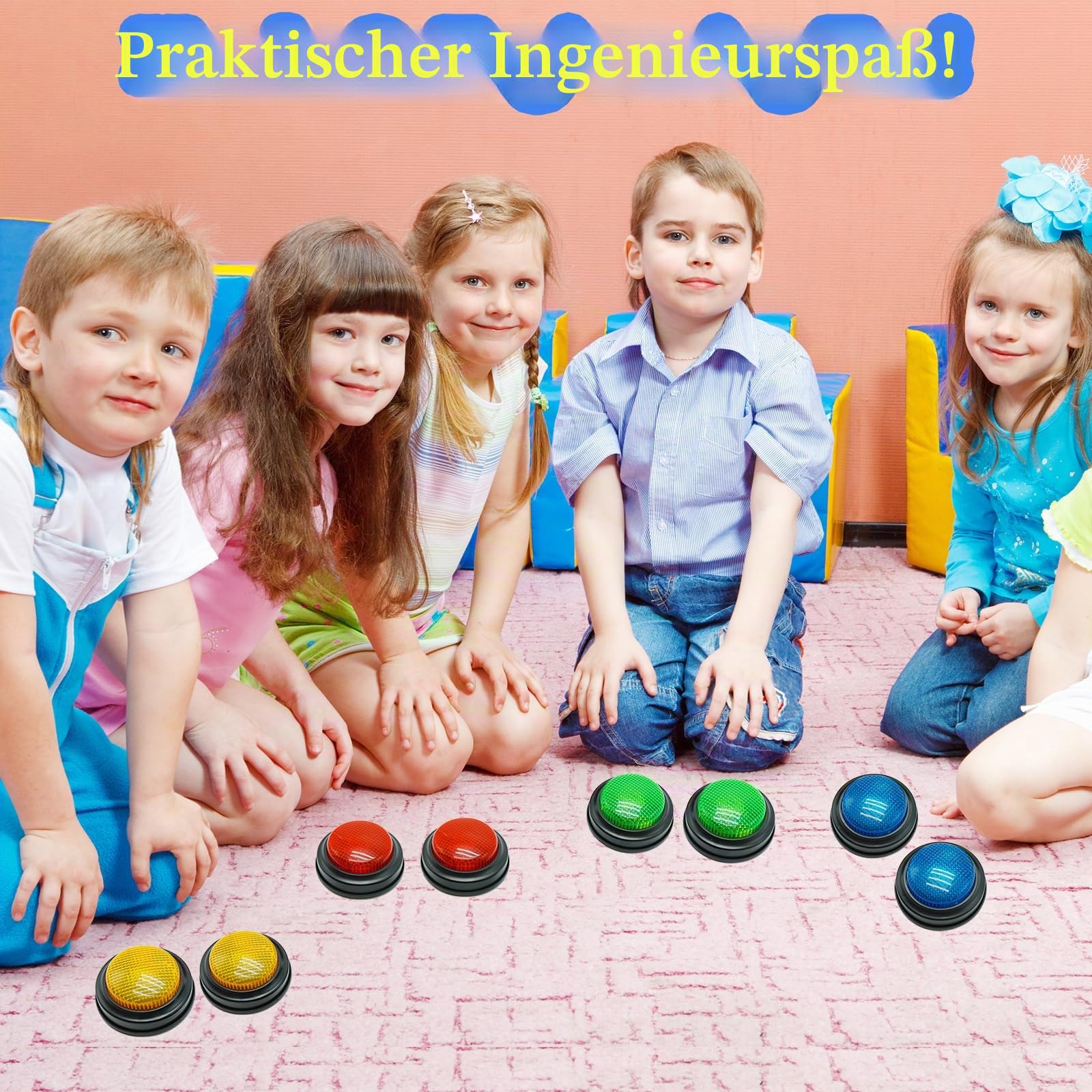 Gelabur 8er-Pack Buzzer für Quizspiele, Antwort-Summer für Klassenzimmer, Familienfeud-Gefahren-Summer, Spiel-Summer mit Lichtern und Sound für Klassenzimmer, Spielshow-Summertasten