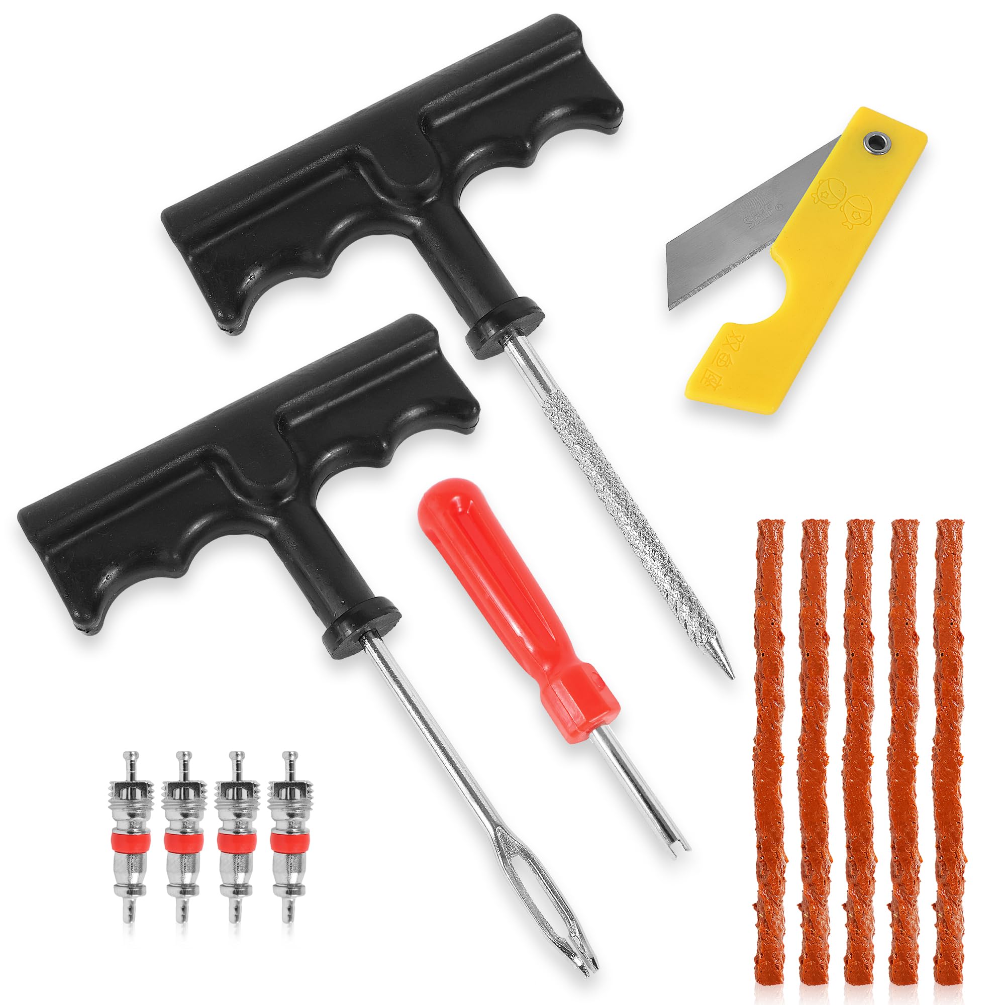 Kit Riparazione Pneumatici Auto/Moto - 40 Viti Con Mastice, Cacciavite, Per Forature D'Emergenza - Foto 11