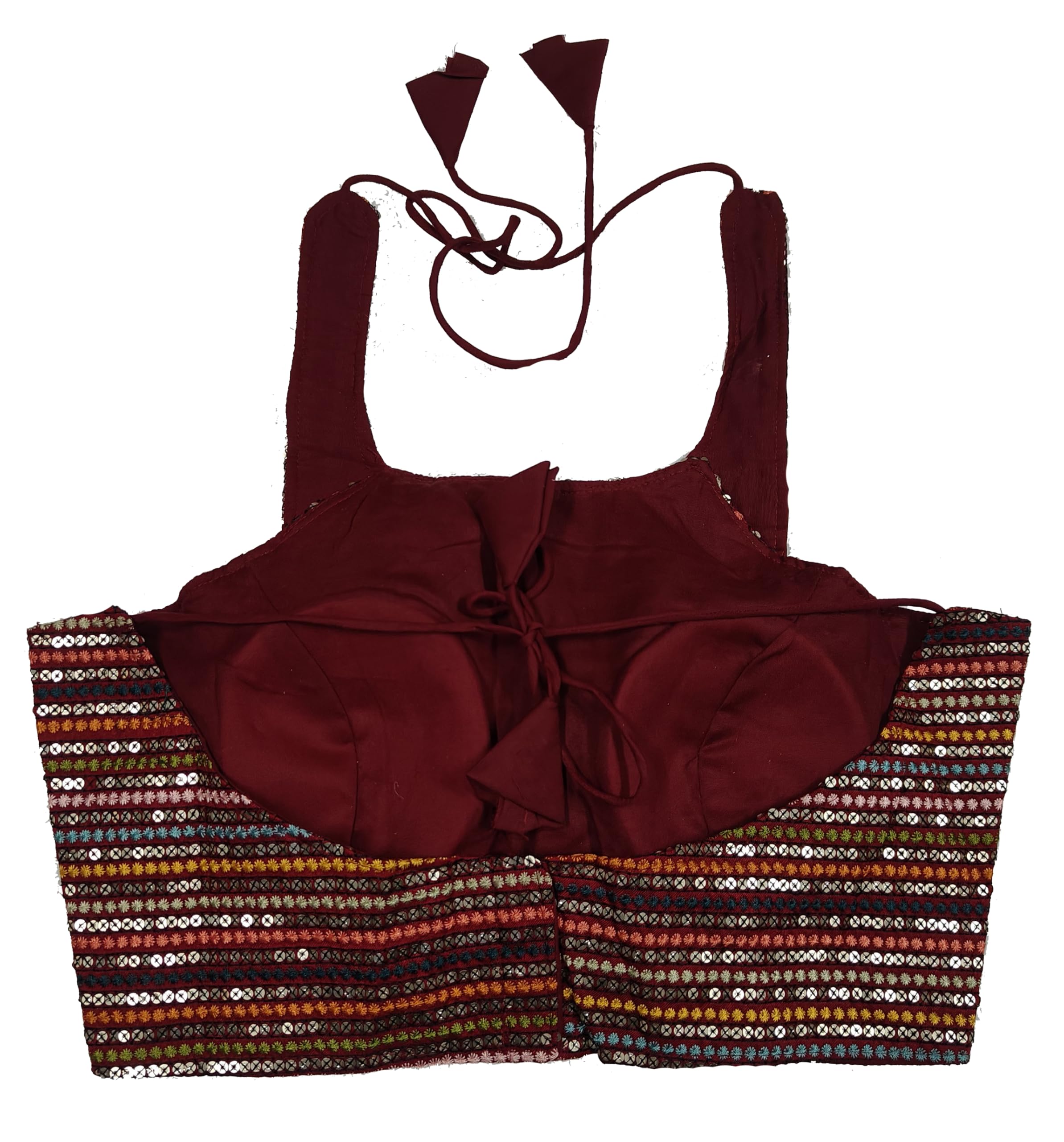 Pujia Mills Women's Eimo Silk Sequins Sleeveless Regular Blouse (Pm B1006 Parent_Maroon 36)