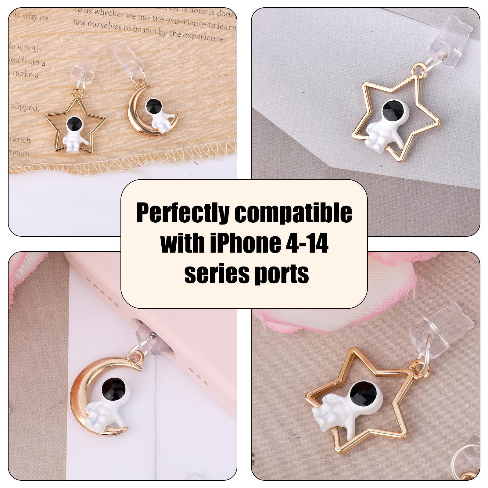 Penitue Lot de 4 Caches Anti-Poussière pour Téléphone iPhone 4 à 14