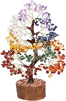 Vista 142 de Rose Quartz Gemstone Tree of LifeNatural Reiki Crystals Gemstone Chakra Tree for Positive Energy, Geode Agate Slice Base, Feng Shui Decor, Good